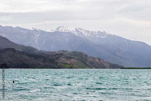 Landscapes of South Island: Wanaka lake. South Island, New Zealand