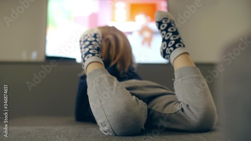 toddler boy watching tv