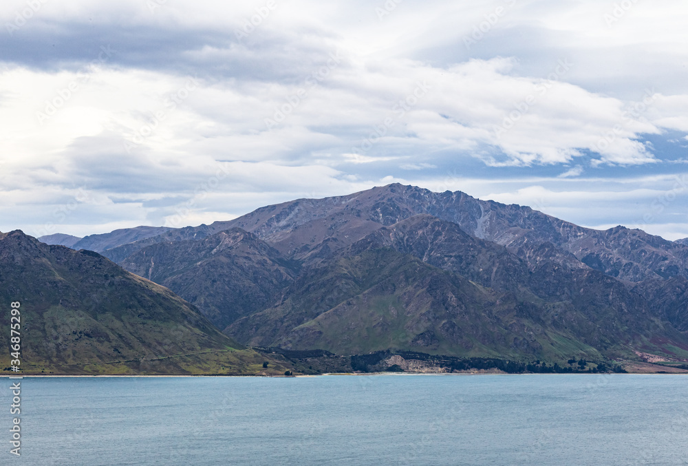 View on  Hawea lake. South Island, New Zealand