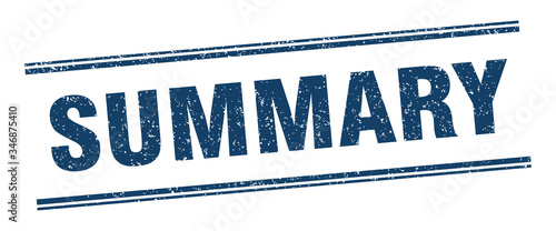 summary stamp. summary label. square grunge sign