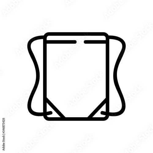 rectangular travel backpack icon vector. rectangular travel backpack sign. isolated contour symbol illustration