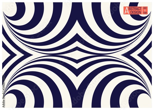 Two colors striped geometric optical illusion. Conceptual modern art illusion. Vector illustration