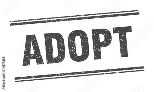adopt stamp. adopt label. square grunge sign