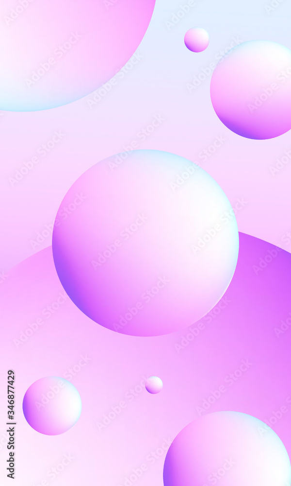 Abstract bubbles background with purple and blue gradient color. Round gradient templates with soft texture and light colors. Applicable for design cover, social media, wallpaper, poster and more