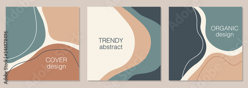 Vector set of minimal fluid organic shapes, abstract background