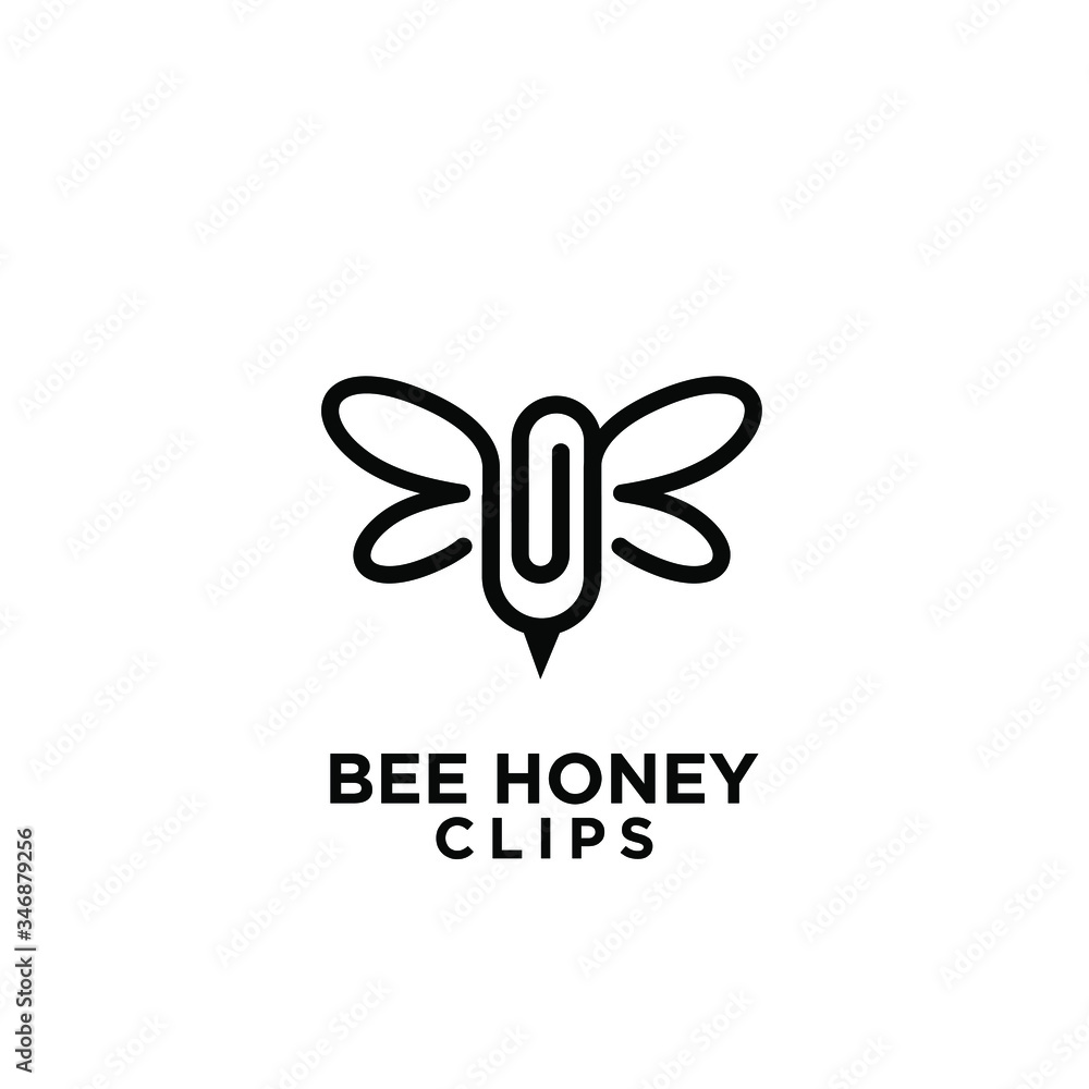 simple bee clip logo icon design template simple bee clip logo icon design template