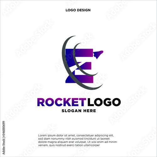 Free Download Initial letter E rocket logo design - GFXLoad