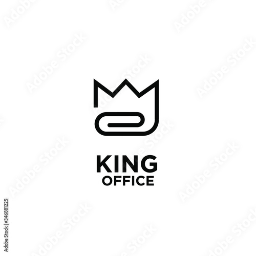 simple crown clip logo icon design template