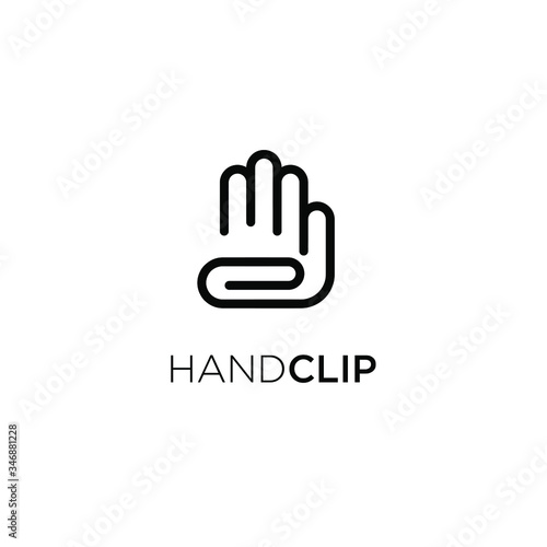 simple hand clip logo icon design template