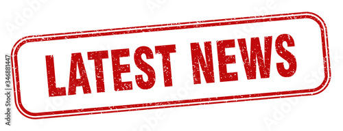 latest news stamp. latest news square grunge sign. label