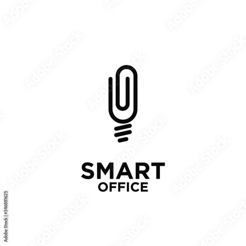 simple bulb clip logo icon design template