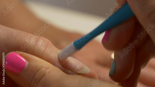 Nail cleaning before painting with varnish