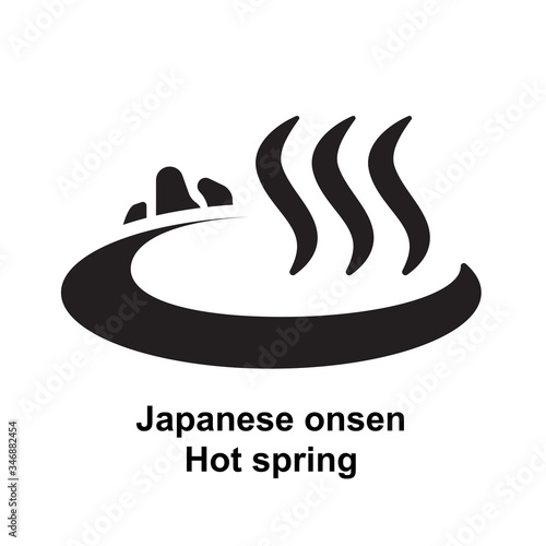 Japanese onsen icon isolate on white background vector illustration.