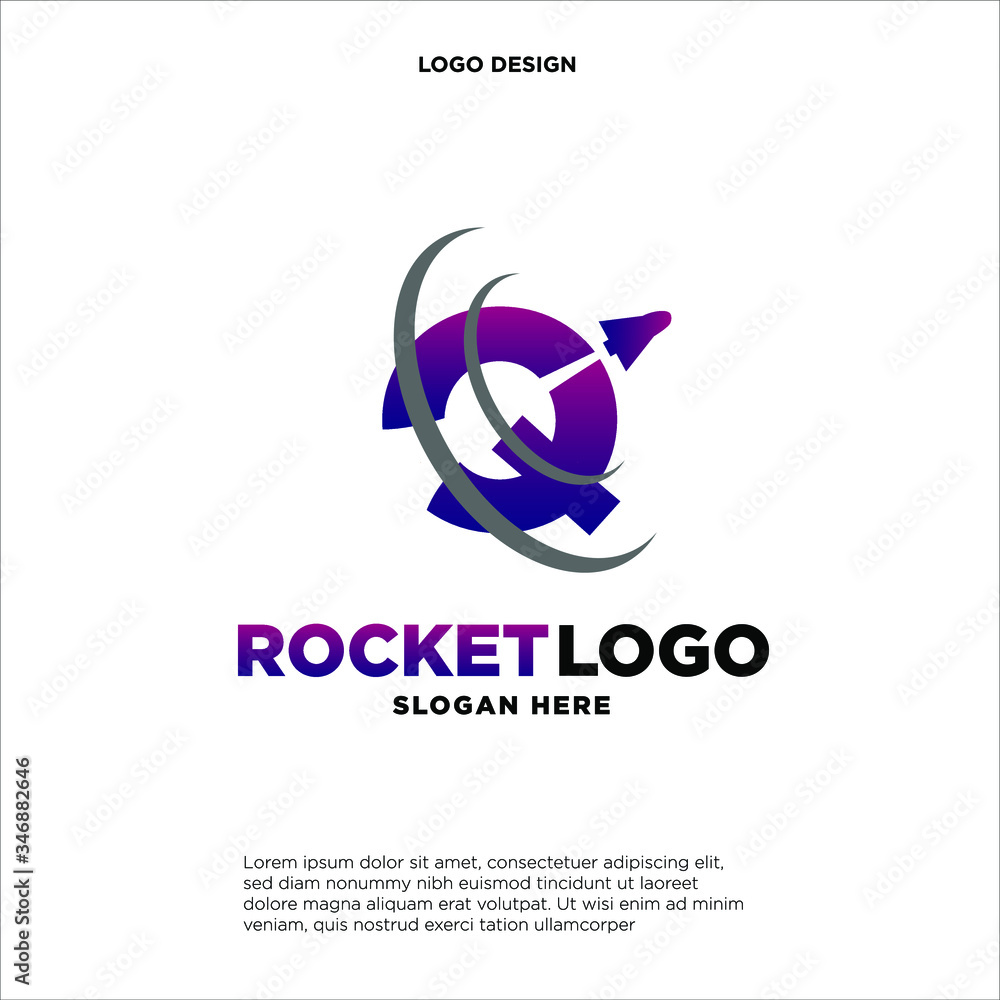 Initial letter Q rocket logo design Initial letter Q rocket logo design