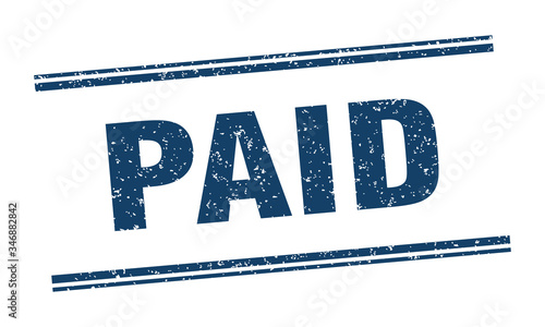 paid stamp. paid label. square grunge sign