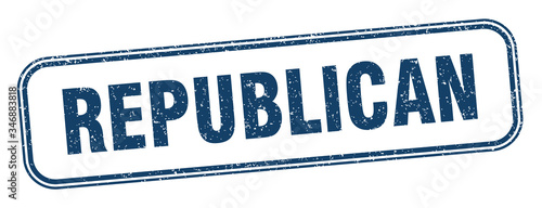 republican stamp. republican square grunge sign. label