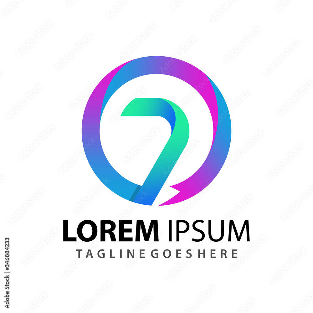 Awesome Abstract Gradient Seven Rotation Circle Company Modern Logo Design Template Premium Vector Awesome Abstract Gradient Seven Rotation Circle Company Modern Logo Design Template Premium Vector
