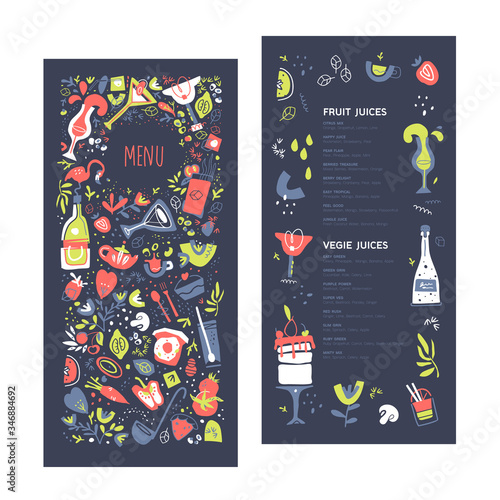 Colorful set of objects and symbols on the food theme. Hand-drawn highly detailed vector illustrations collection. Flat style with lines and dots. For art template design, menu, list, banner. 