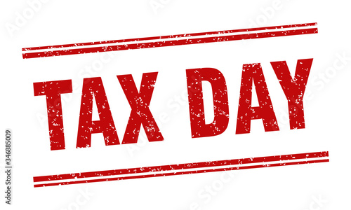 tax day stamp. tax day label. square grunge sign