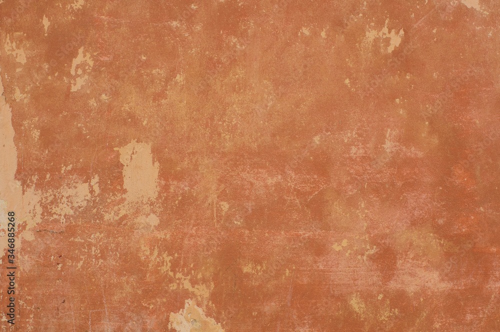 Abstract vintage textured old painted orange wall  background