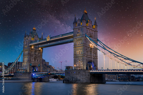 Canvas Print Tower Brdige, Starry Night, stars, London