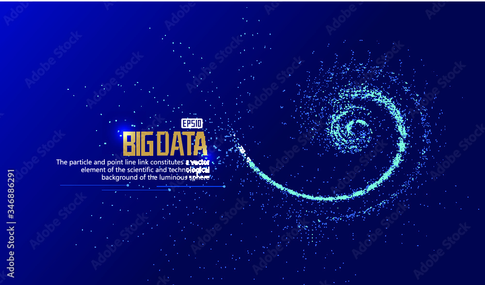 Glowing particle flow vortex, internet technology big data background.
Glowing particle flow vortex, internet technology big data background.