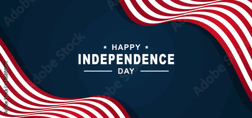 4th of July Happy Independence Day of United States of America with American Flag vector illustration background