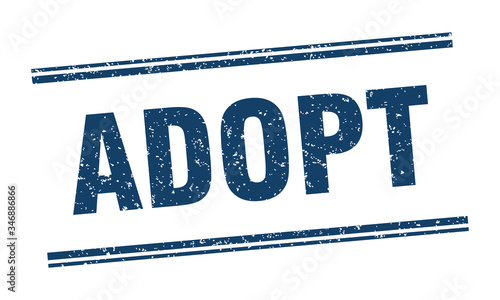 adopt stamp. adopt label. square grunge sign