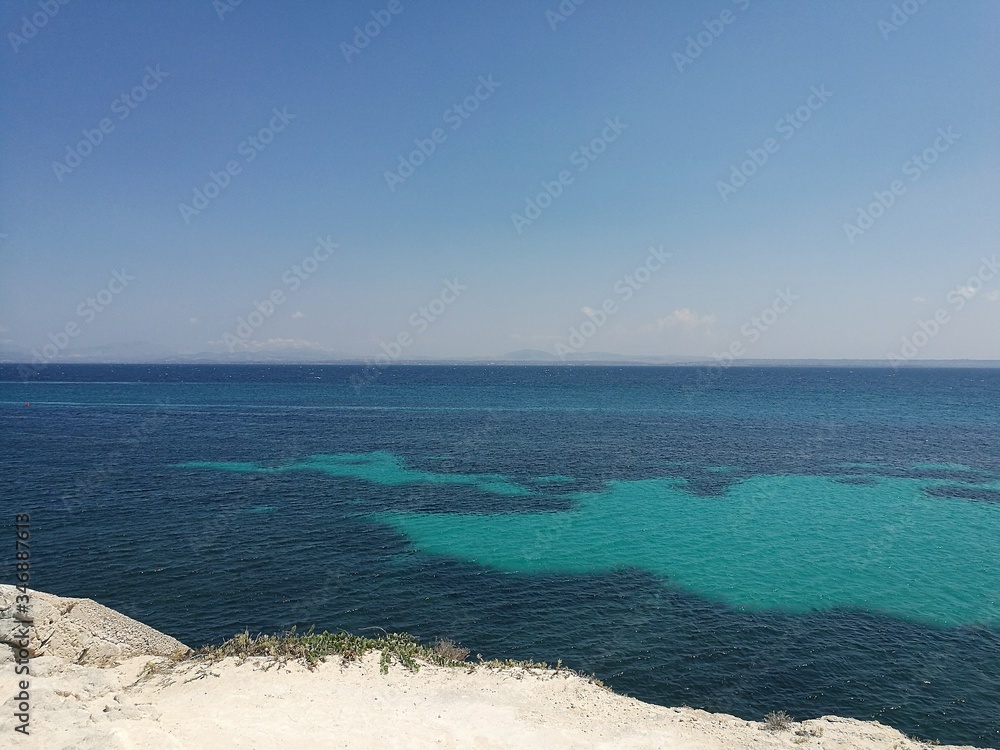 View Of Calm Blue Sea Against Clear Sky