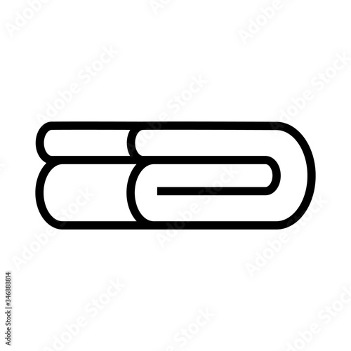 folded terry towel side view icon vector. folded terry towel side view sign. isolated contour symbol illustration