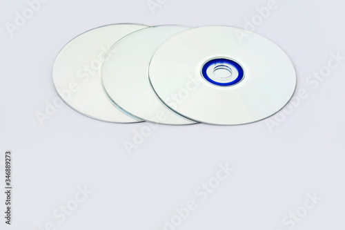 Compact disc CD with reflections in front photo