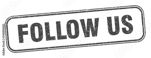 follow us stamp. follow us square grunge sign. label