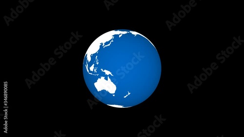 Wallpaper Mural 4k loop Animation Of Earth Rotation, alpha channel Torontodigital.ca