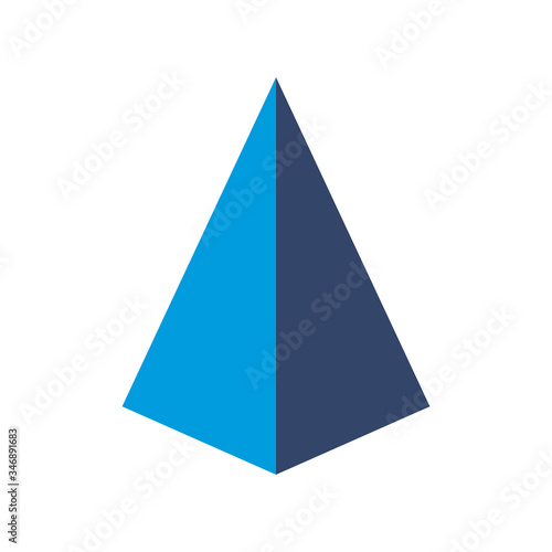 3d pyramid flat style icon vector design