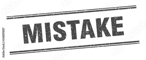 mistake stamp. mistake label. square grunge sign