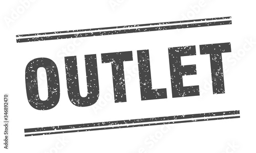outlet stamp. outlet label. square grunge sign