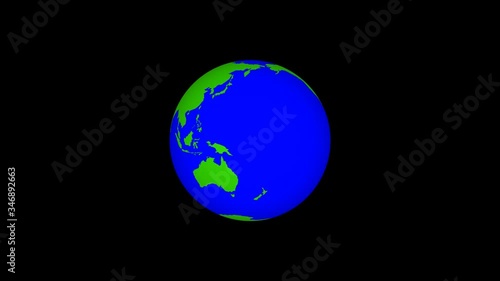 Wallpaper Mural 4k loop Animation Of Earth Rotation, alpha channel Torontodigital.ca