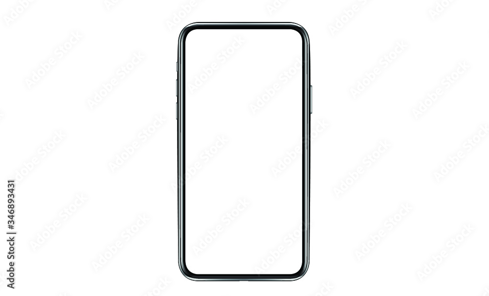 Smartphone with a blank screen lying on a flat surface. High Resolution Vector illustration of responsive web design ,app, template site,The shape of a modern mobile phone Designed New black frameless Smartphone with a blank screen lying on a flat surface. High Resolution Vector illustration of responsive web design ,app, template site,The shape of a modern mobile phone Designed New black frameless