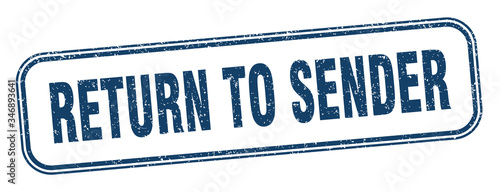 return to sender stamp. return to sender square grunge sign. label