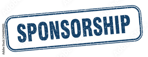 sponsorship stamp. sponsorship square grunge sign. label