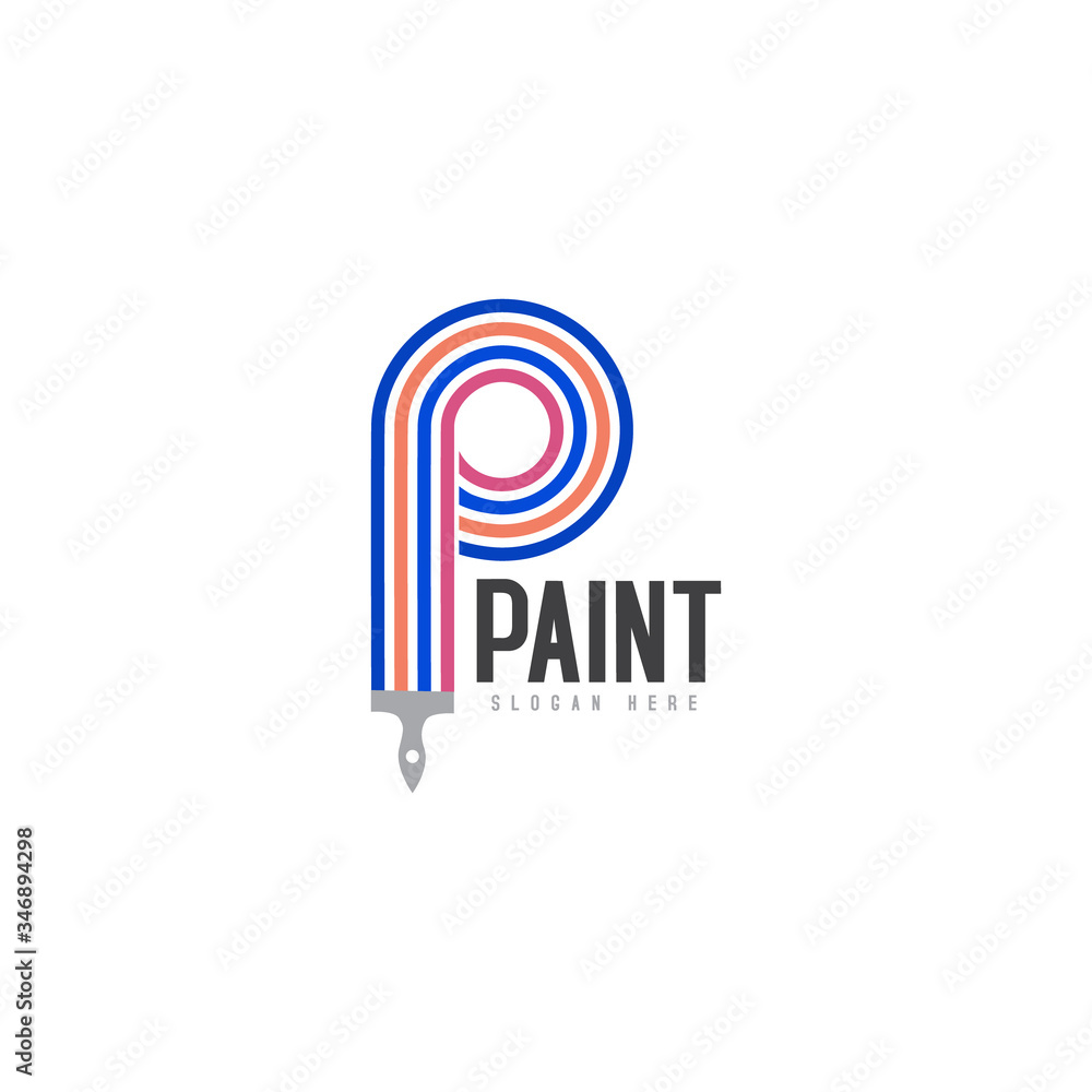 Paint logo design template for business company and branding Paint logo design template for business company and branding