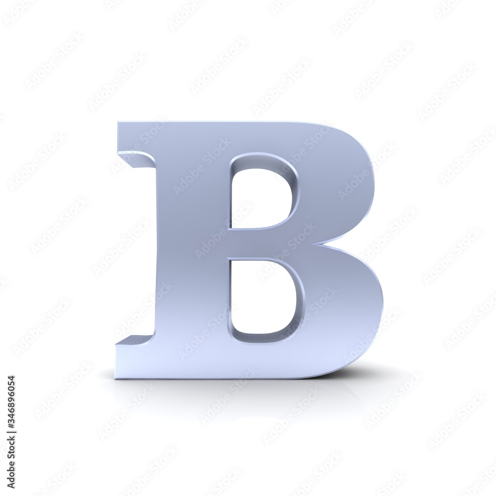 B letter silver 3d B letter silver 3d