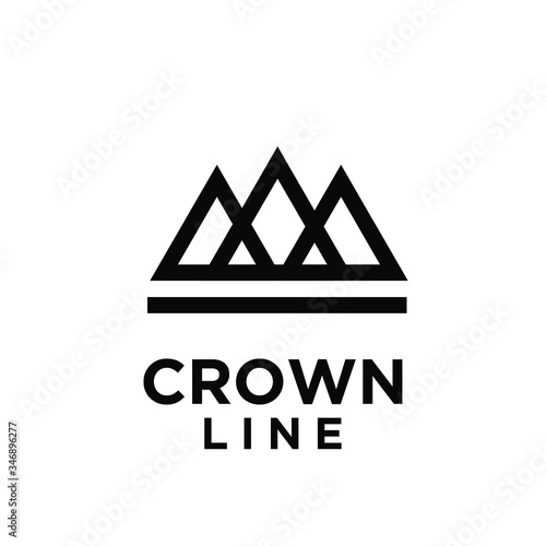 simple abstract black white crown logo icon design vector