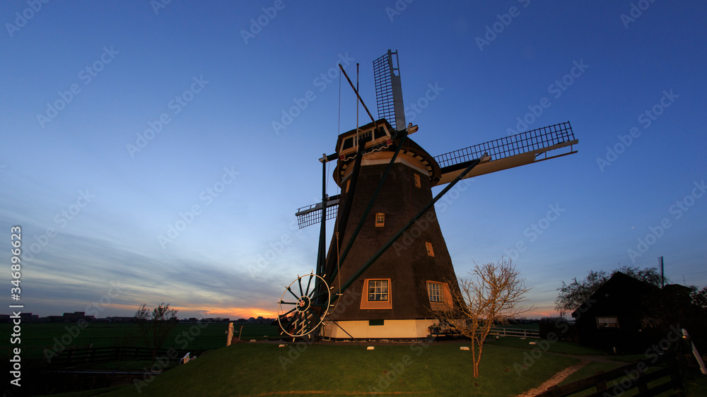 A Shot of A Windmill before the Sunset