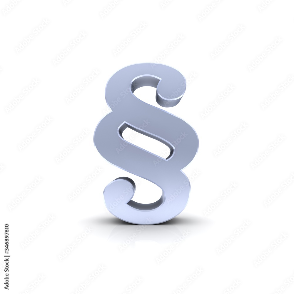 Article paragraph section sign symbol silver 3d icon Article paragraph section sign symbol silver 3d icon