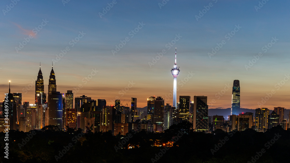 Panorama of Kuala Lumpur Skyline Malaysia