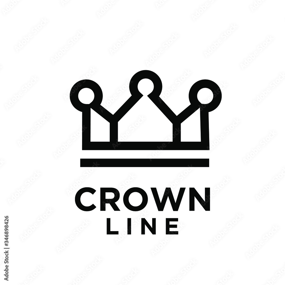 Fototapeta premium simple abstract black white crown logo icon design vector