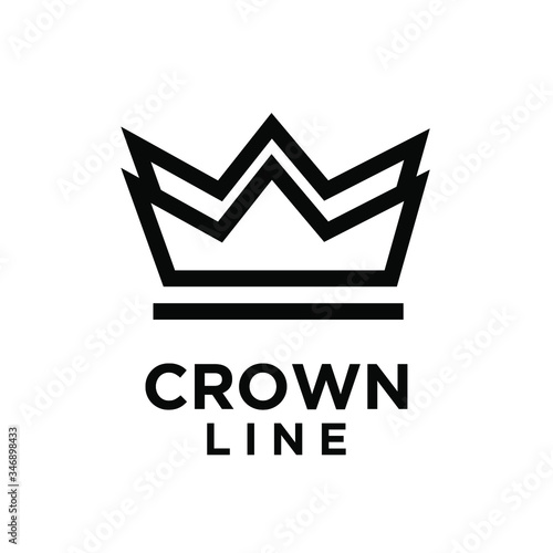 simple abstract black white crown logo icon design vector
