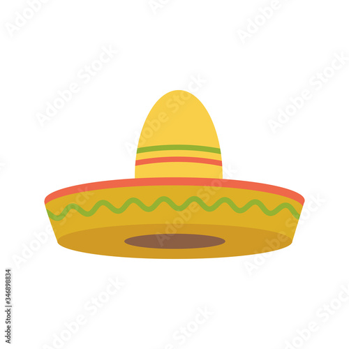 Sombrero - Mexican hat colorful flat vector icon for apps and websites. Cartoon illustration.