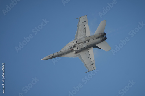 Fighter in flight close-up.